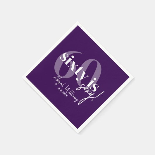 Vette Typografie w / Kalligrafie 60ste Verjaardags Servet (Hoek)