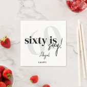 Vette Typografie w / Kalligrafie 60ste Verjaardags Servet (Insitu)