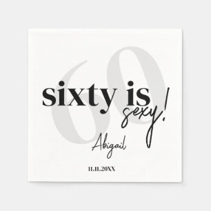 Vette Typografie w / Kalligrafie 60ste Verjaardags Servet