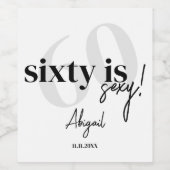 Vette Typografie w / Kalligrafie 60ste Verjaardags Wijn Etiket (Enkel label)