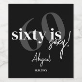 Vette Typografie w / Kalligrafie 60ste Verjaardags Wijn Etiket (Enkel label)