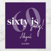 Vette Typografie w / Kalligrafie 60ste Verjaardags Wijn Etiket (Enkel label)