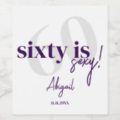 Vette Typografie w / Kalligrafie 60ste Verjaardags Wijn Etiket (Enkel label)