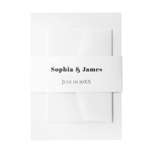 Vette Typografie Witte Minimalistische Bruiloft Uitnodigingen Wikkel