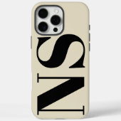 Vette typografie Zwarte en beige initialen monogra Case-Mate iPhone Case (Achterkant)