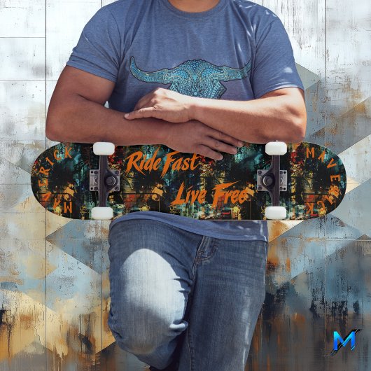 Vette Urban Graffiti & Sinaasappel Ride Fast Live  Persoonlijk Skateboard