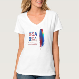 Vette USA-veer - Een land van vrijheid (V-Neck T-s T-shirt