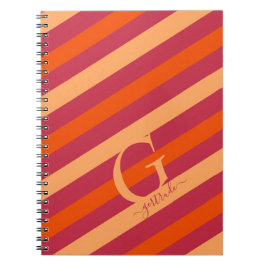 Vette veenbessen, rode, Oranje en pekelstrepen Notitieboek