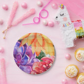 Vette Vibrant kleurrijke partij Papieren Bordje (Feest)