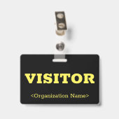 Vette "VISITOR"-badge Badge (Achterkant met clip)