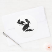 Vette vogels1 ronde sticker (Envelop)