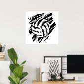 vette volleybalafbeelding poster (Thuiskantoor)