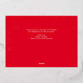 Vette vreugde drie foto moderne rode kerst folie feestdagenkaart (Achterkant)