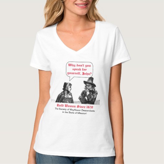 Vette vrouwen sinds 1620 (Mayflower descendant) T-shirt (Voorkant)