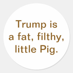 Vette vuile kleine varken Trump Hankamer Artjunkha Ronde Sticker