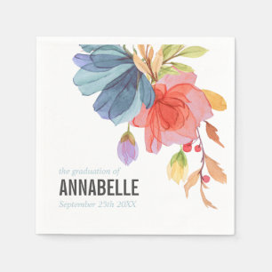 Vette Waterverf Aqua Wildbloemen Afstuderen Servet