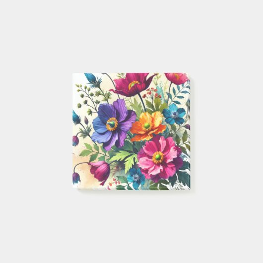 Vette Waterverf Bloemen Post-it® Notes (Voorkant)