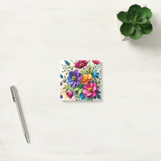Vette Waterverf Bloemen Post-it® Notes (Kantoor)