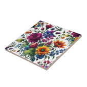 Vette Waterverf Bloemen Tegeltje (Zijkant)