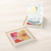 Vette Waterverf Blooms Party Servetten Luncheon Ma Glazen Onderzetter (Schuin)