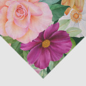 Vette Waterverf Floral Paars roze Roses Dahlia Tissuepapier (Detail)