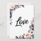 Vette Waterverf Florals met hun Weddenschap Kaart (Achterkant)