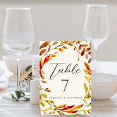 Vette Waterverf Herfstbladeren bruiloft Kaart