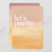 Vette Waterverf Laten we uitnodigen voor bruiloft Kaart (Voorkant / Achterkant)