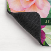 Vette Waterverf Paarse roze roze monogram Muismat (Hoek)
