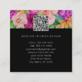 Vette Waterverf Paarse roze rozen zwart Vierkante Visitekaartje (Achterkant)