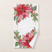 Vette Waterverf Poinsettia Gold Splatter Bad Handdoek (Handdoek)