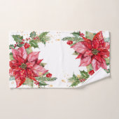 Vette Waterverf Poinsettia Gold Splatter Bad Handdoek (Handdoek)