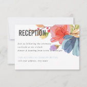 Vette Waterverf Wildbloemen Aqua bruiloft Ontvange Kaart (Voorkant)