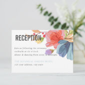 Vette Waterverf Wildbloemen Aqua bruiloft Ontvange Kaart (Staand voorkant)