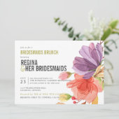 Vette wilde bloemen Groene Bridesmaids Brunch Lunc Kaart (Staand voorkant)