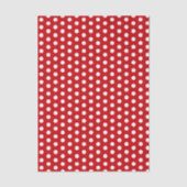 Vette witte polka stippen op rood tissuepapier (Voorkant)