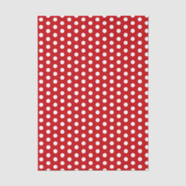 Vette witte polka stippen op rood tissuepapier
