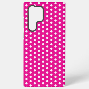 Vette witte stippen op hete roze samsung galaxy hoesje