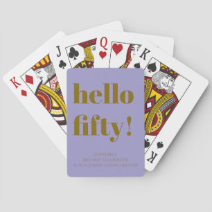 Vette zachte paarse moderne 50ste verjaardag aange pokerkaarten