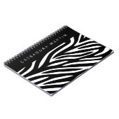 Vette zebra Stripes voor Safari Theme met naam Notitieboek (Linkerzijde)