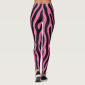 Vette zebrastrepen in heet roze en zwart leggings (Achterkant)