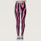 Vette zebrastrepen in heet roze en zwart leggings (Voorkant)