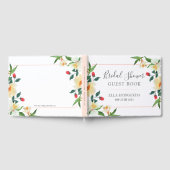 Vette zomer bloemen rode en witte florale grens gastenboek (Volledig)