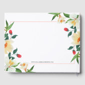 Vette zomer bloemen rode en witte florale grens gastenboek (Achterkant)