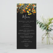 Vette zomer bloemenbruiloft menu (Staand voorkant)