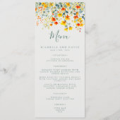 Vette zomer bloemenbruiloft menu (Voorkant)