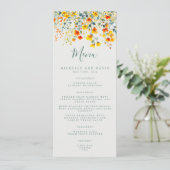 Vette zomer bloemenbruiloft menu (Staand voorkant)