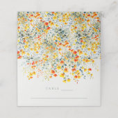 Vette zomer bloemenbruiloft plaatskaartje (Buitenkant ongevouwen)