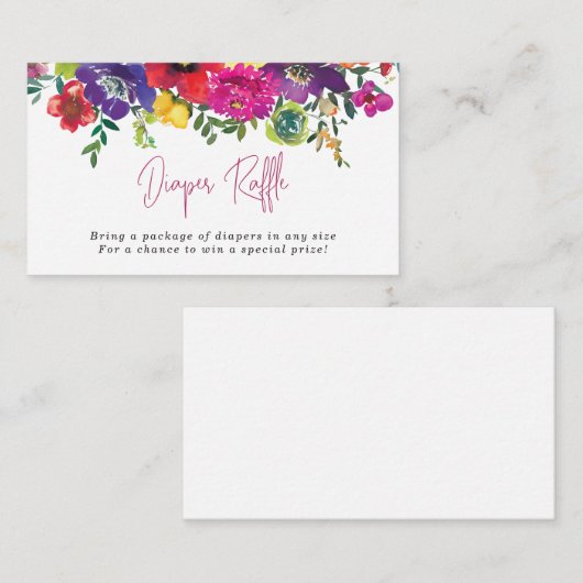 Vette zomerbloemen luiere riffels informatiekaartje (Voorkant / Achterkant)