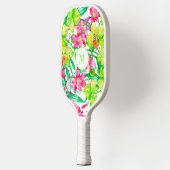 Vette zomerkleuren en bloemkolen pickleball paddle (Links)